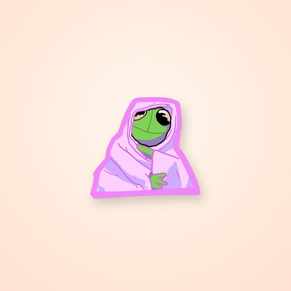 Pepe Frog Under Blanket Cozy Sticker