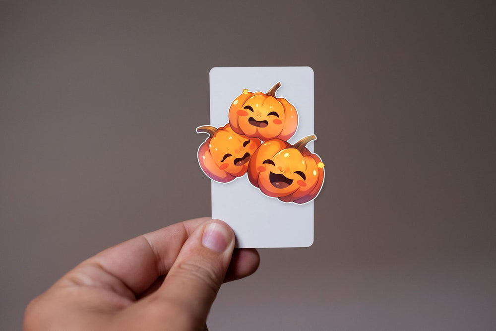Three Pumpkin Heads Smiles Sticker