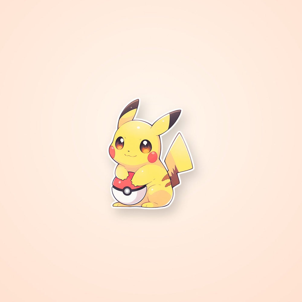 PokéMon Pikachu Holding PokéBall Sticker