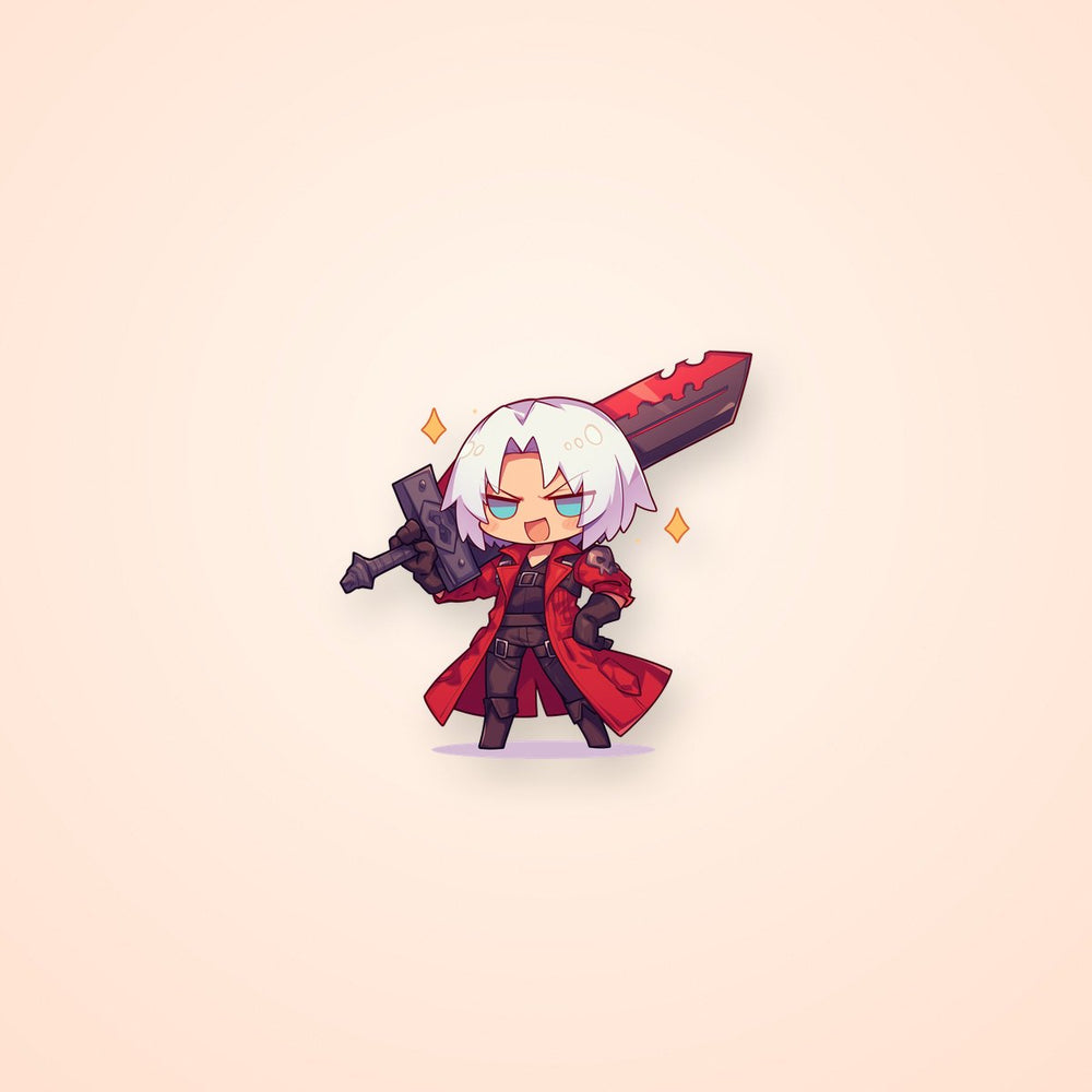 Chibi Dante Red Sword Sticker