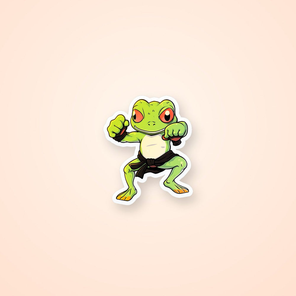 Green Karate Frog Sticker
