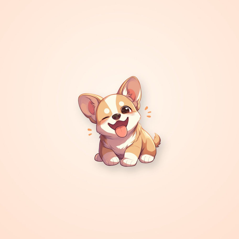 Cute Corgi Winking Clipart