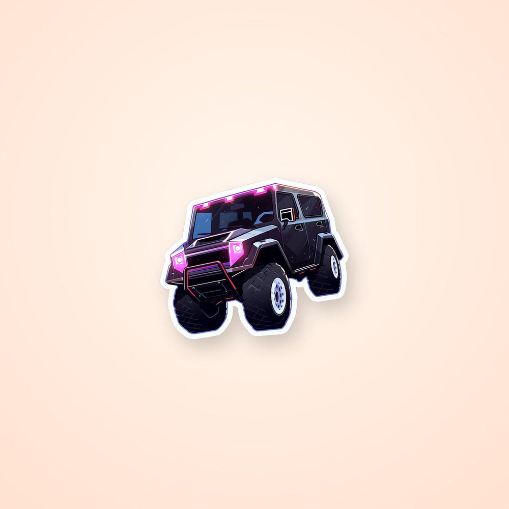 Aesthetic Black Cyberpunk SUV Sticker