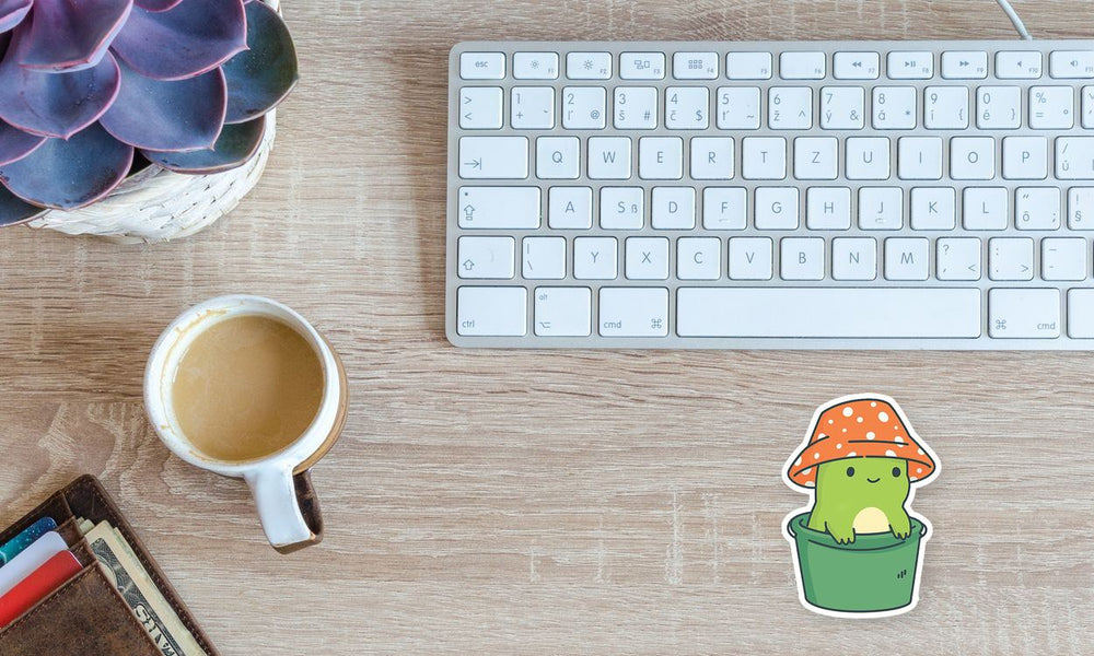 Cute Frog Bucket Hat Mushroom Kawaii Sticker