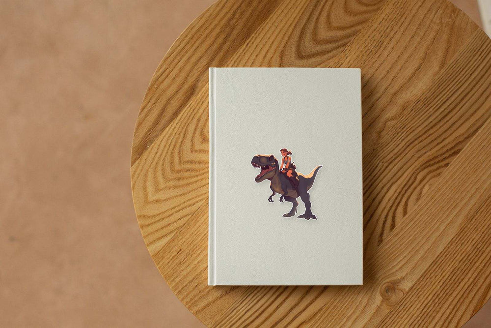 Lara Croft Riding Dinosaur Sticker