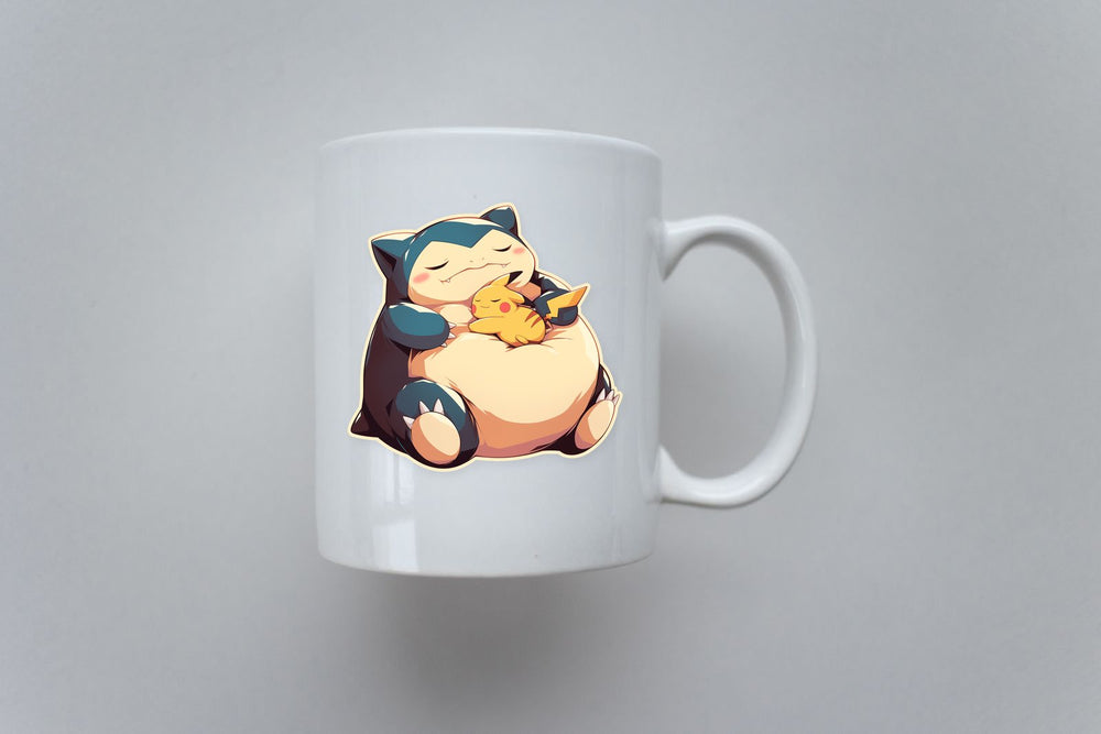 Cute Snorlax and Pikachu Sleeping Sticker