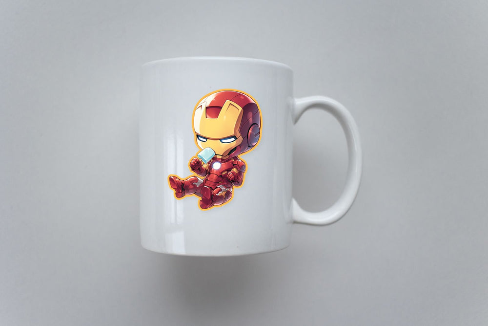 Chibi Iron Man Eating Ice Cream Sticker