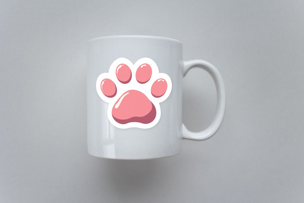 Pink Cute Paw Sticker