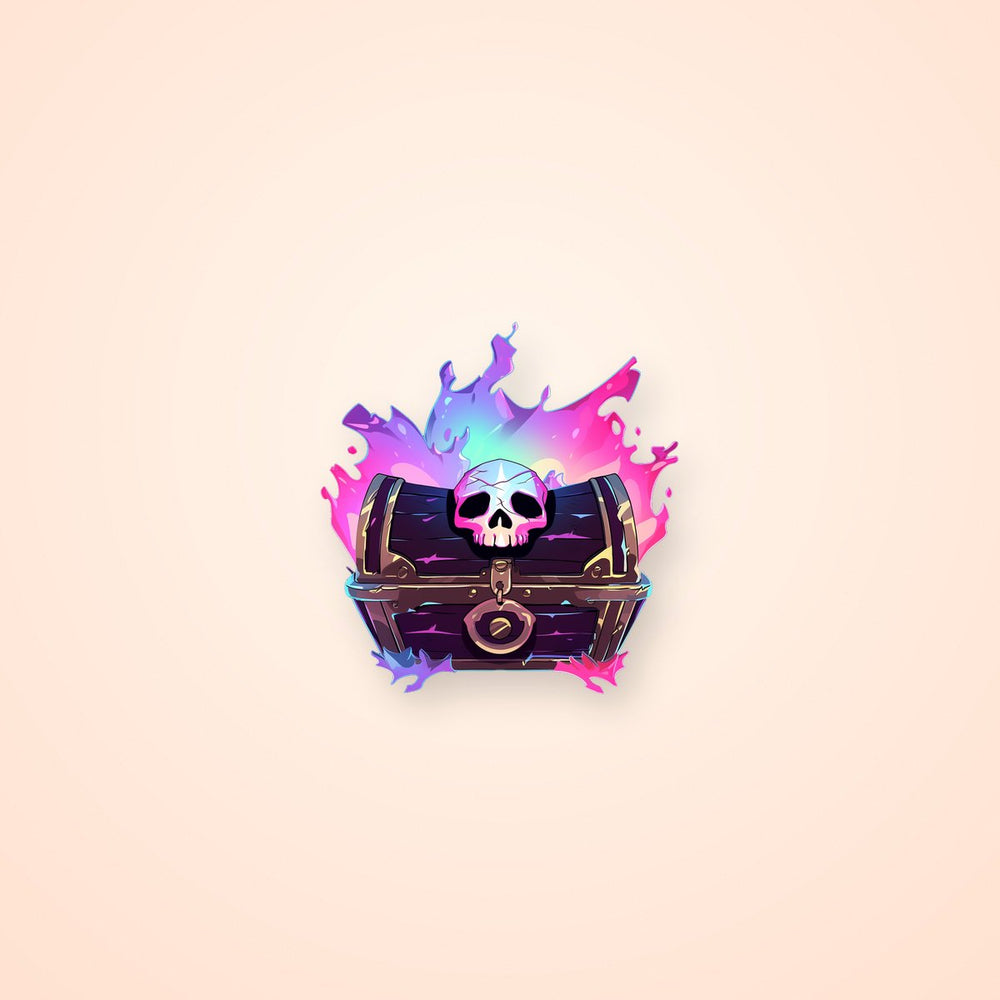 Sorcerer Pirate Chest with Skull Sticker