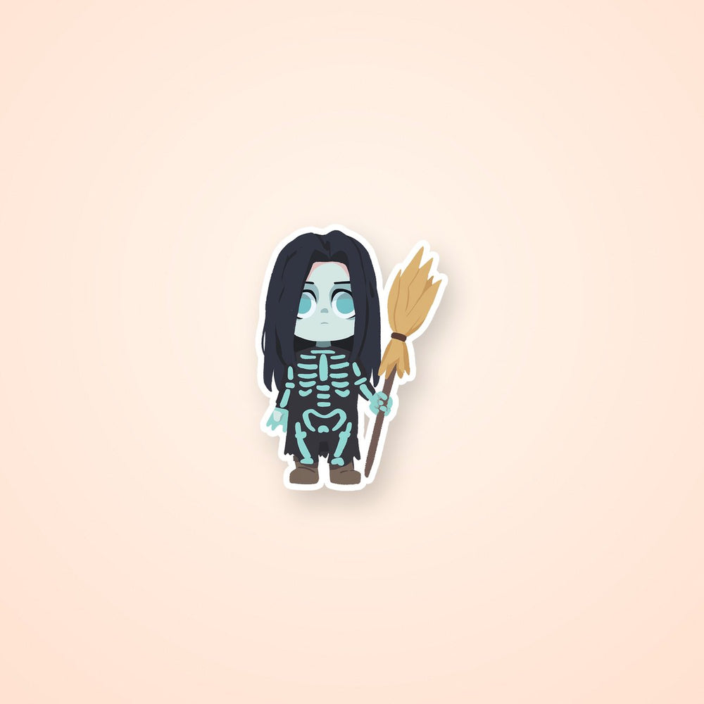 Creepy Skeleton Halloween Sticker