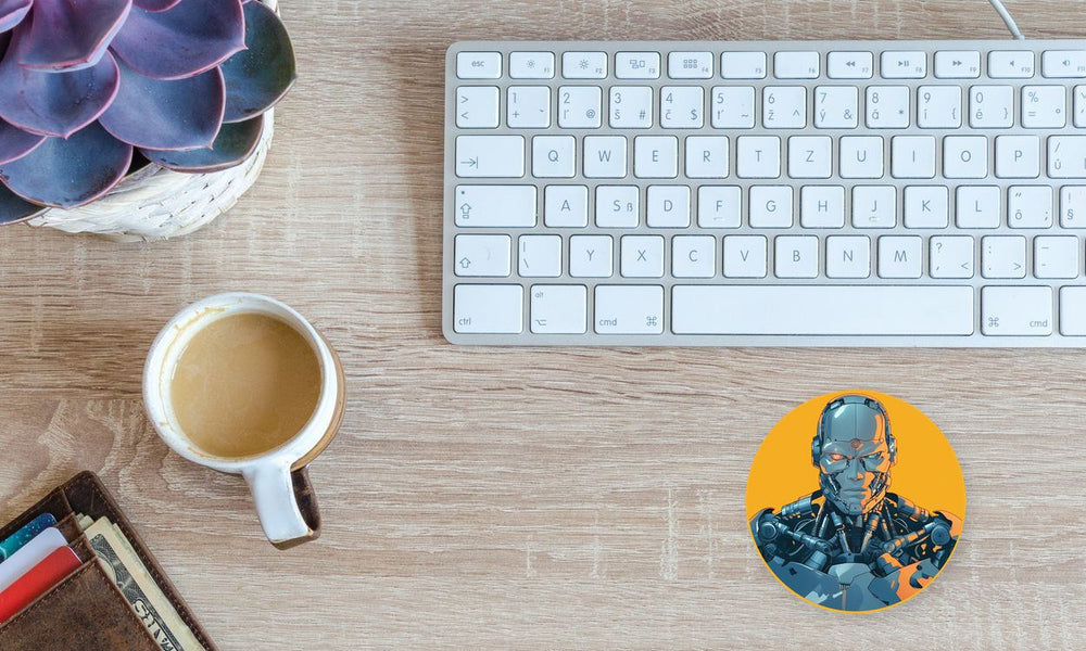 Cyborg Retro Robot Sticker