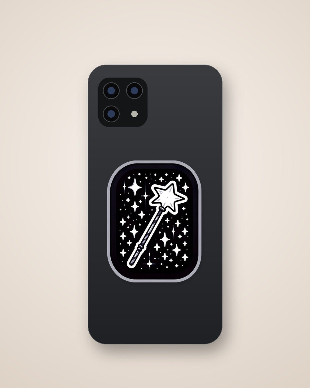 Magic Wand Black & White Sticker