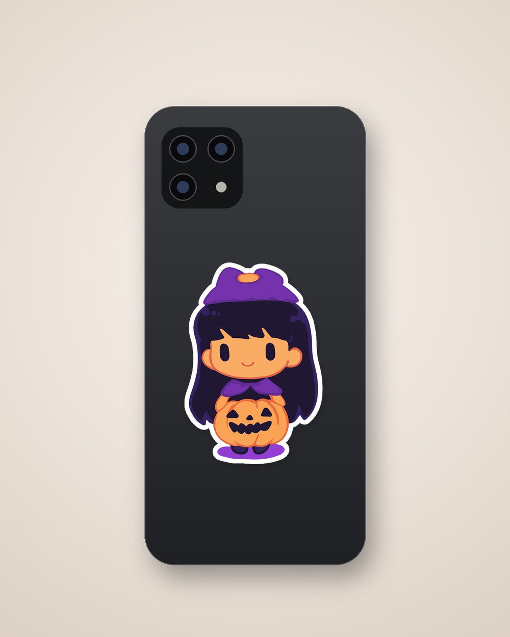 Cute Chibi Girl Pumpkin Dress Sticker