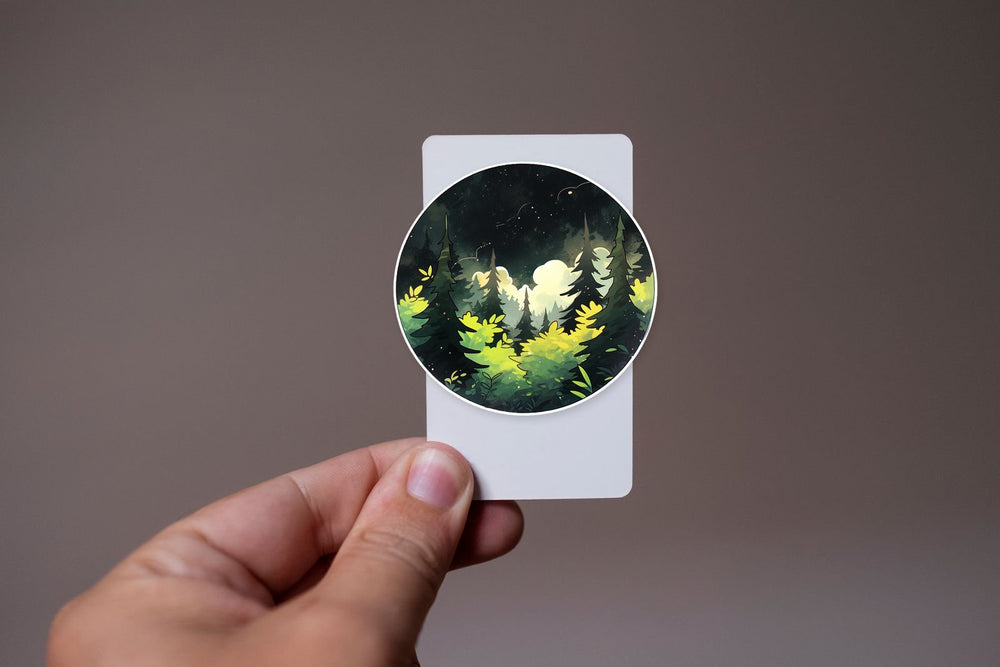 Forest and Night Sky Aesthetic Sticker
