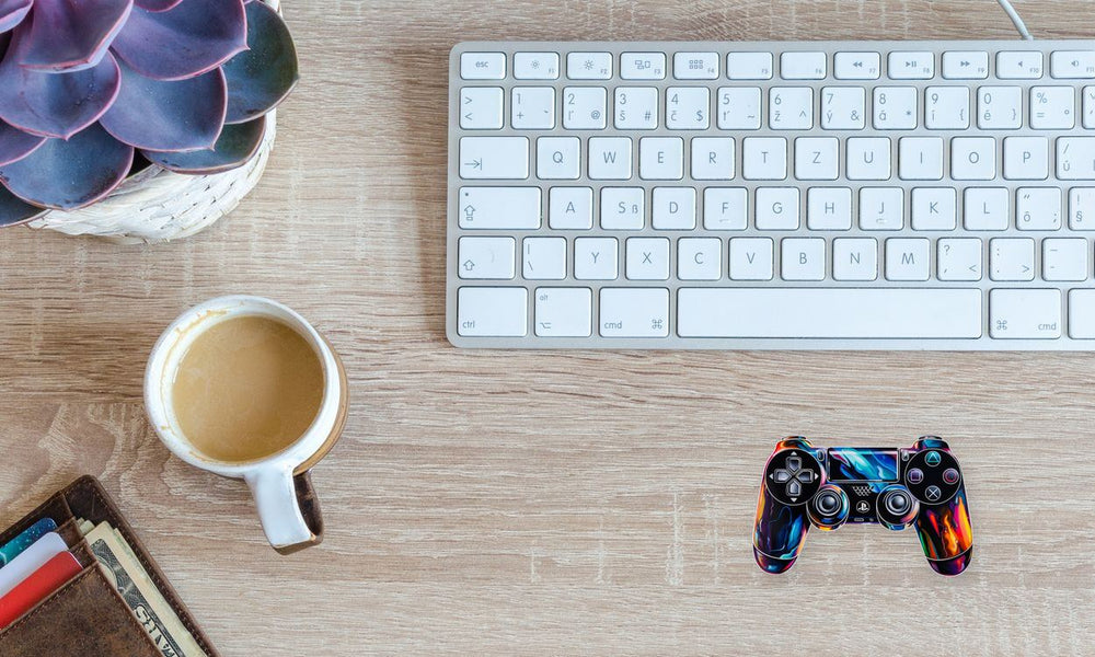 Ps4 Dualshock in Multicolored Flames Sticker