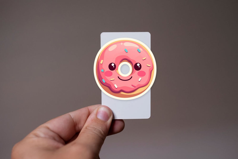 Pink Donut Kawaii Sticker