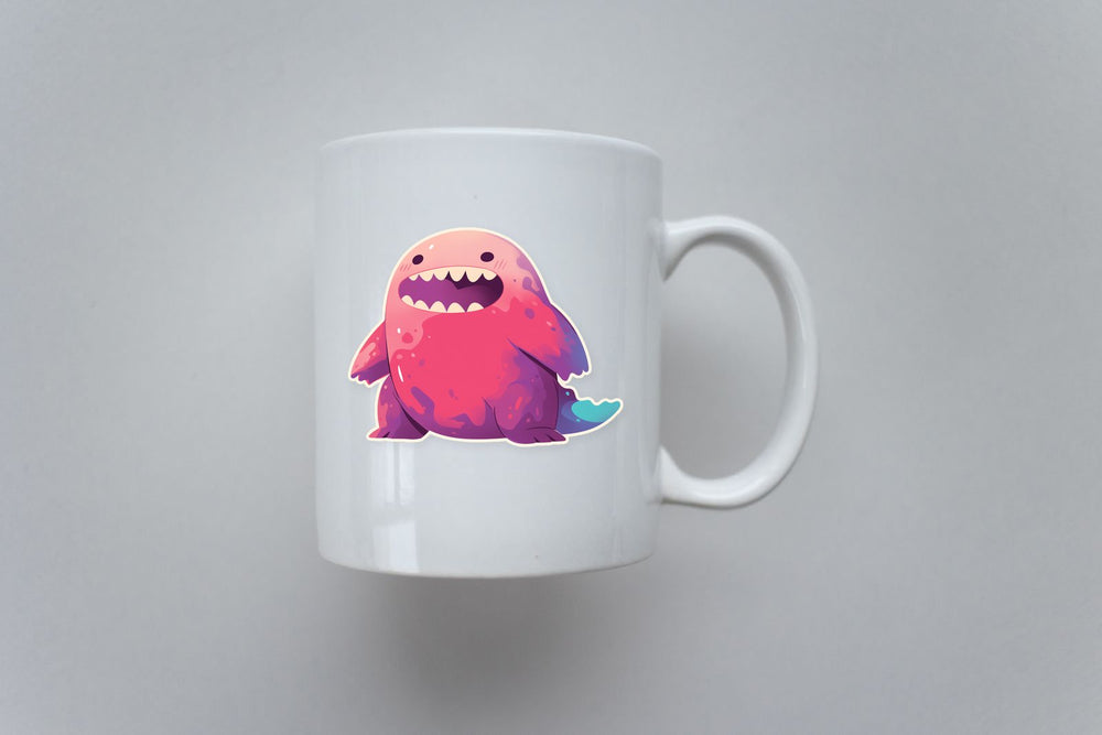 Happy Pink Monster Smile Sticker