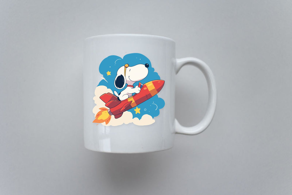 Snoopy Rocket Flying Sticker