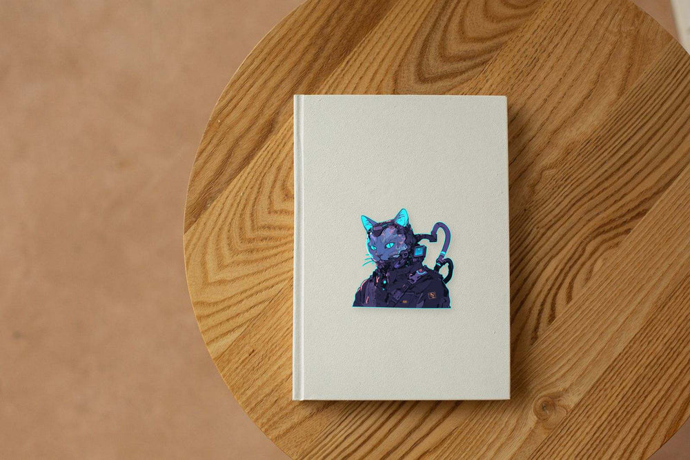 Cyberpunk Cat Soldier Sticker