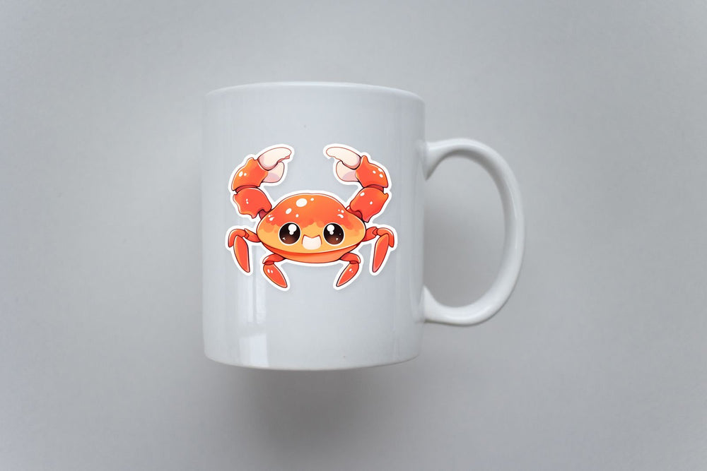 Cute Crab with Claws Raised Sticker