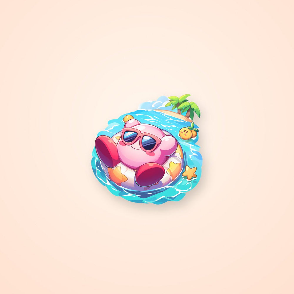 Kirby on Vacation Sticker