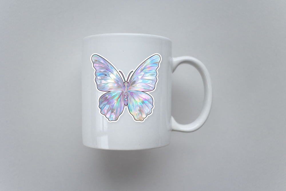 Chrome Butterfly Sticker