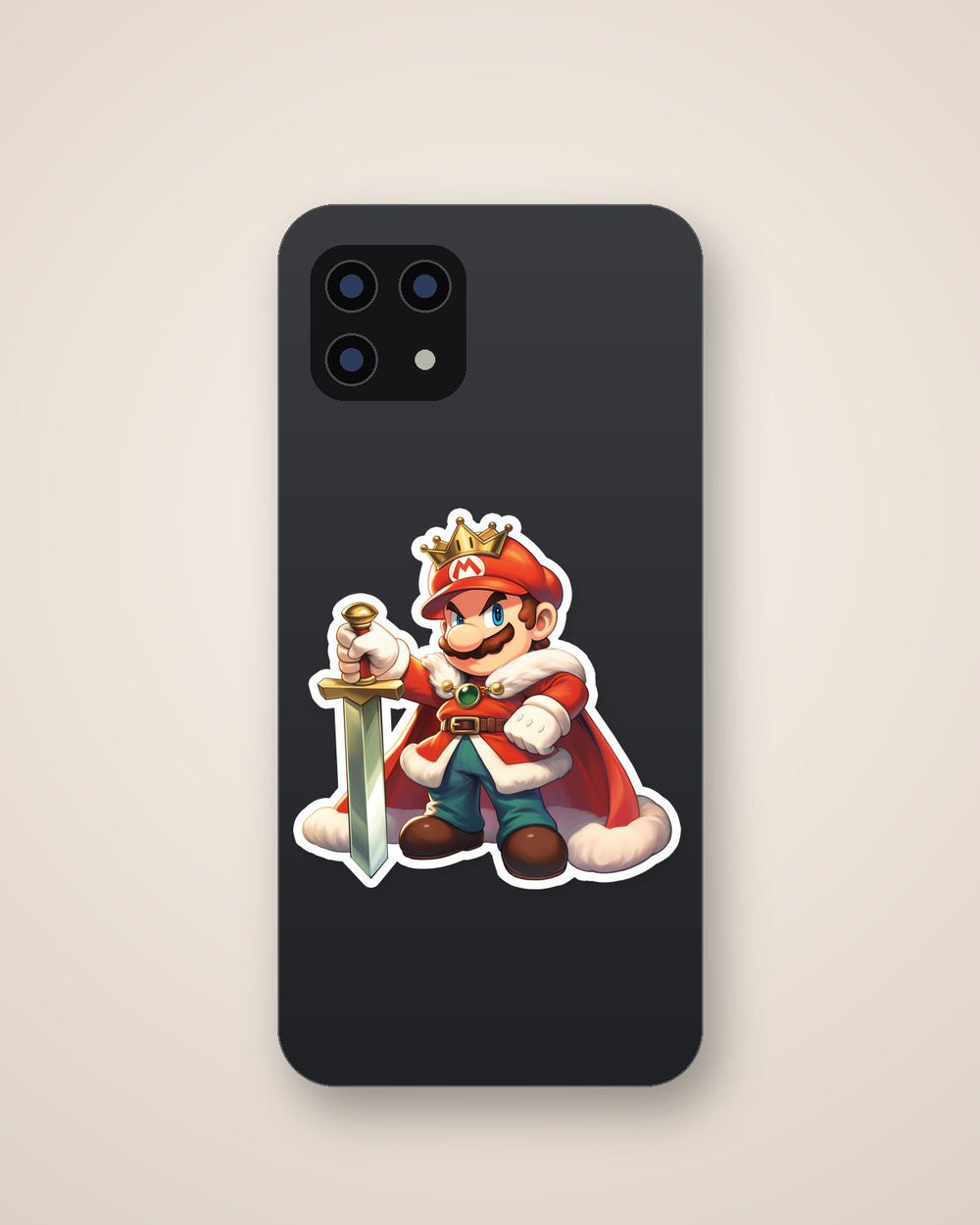 King Mario with Sword Royal Cape Sticker