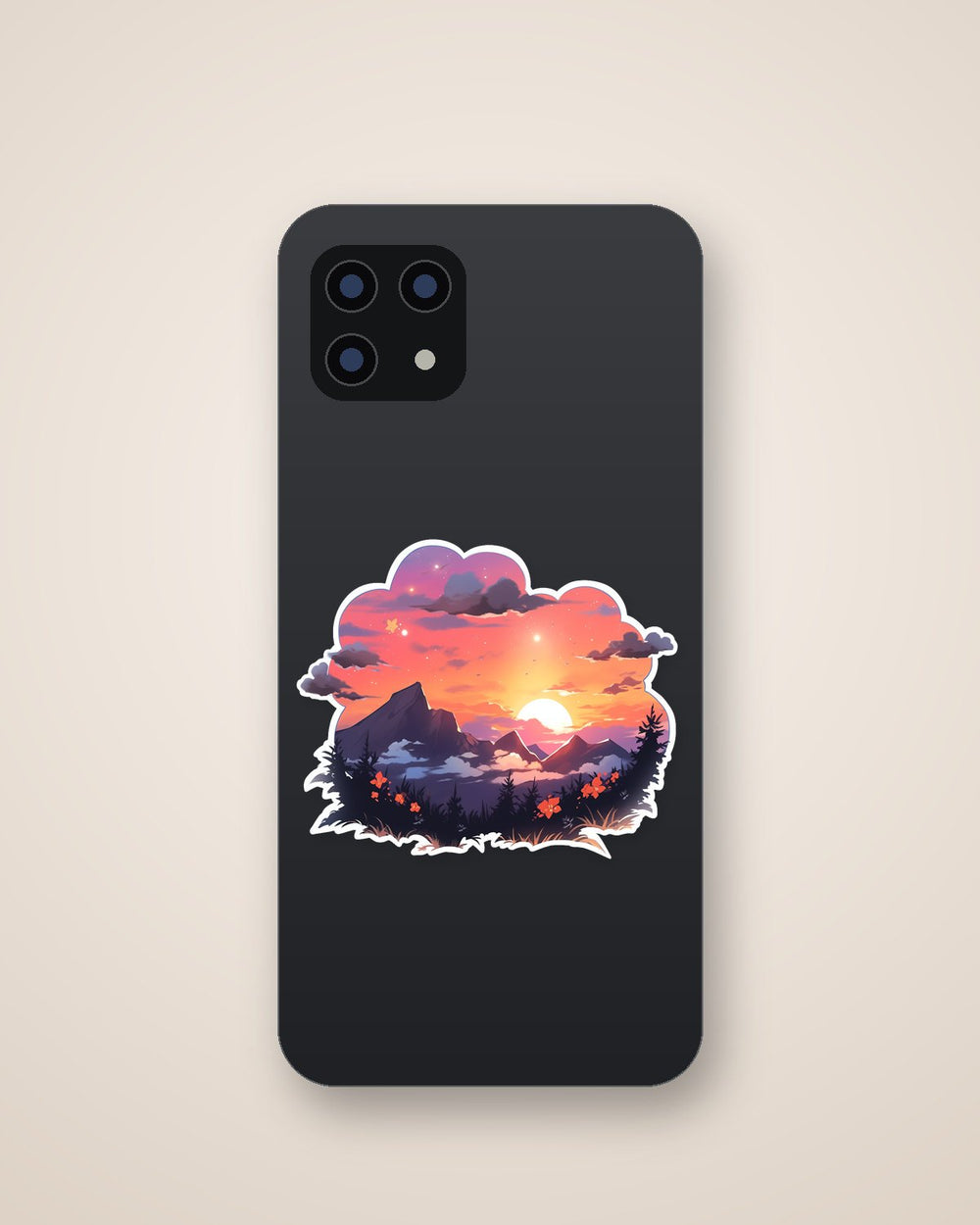 Orange Sunset in the Mountains Sticker