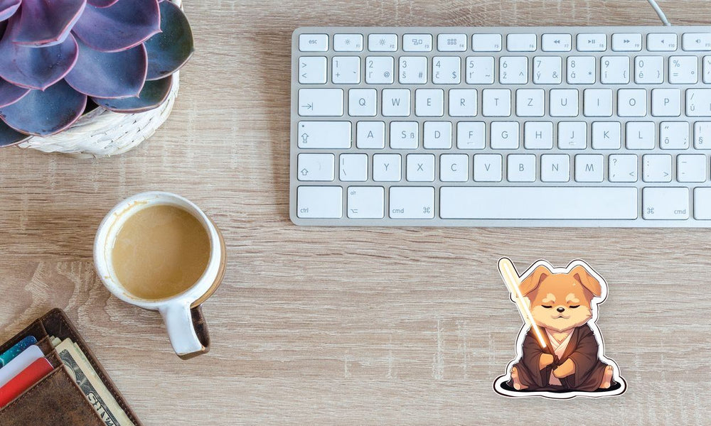 Jedi Dog with Lightsaber Sticker