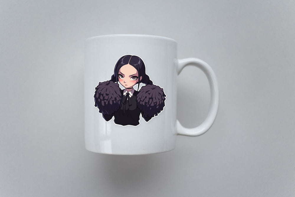 Wednesday Addams Goth Cheerleader Sticker