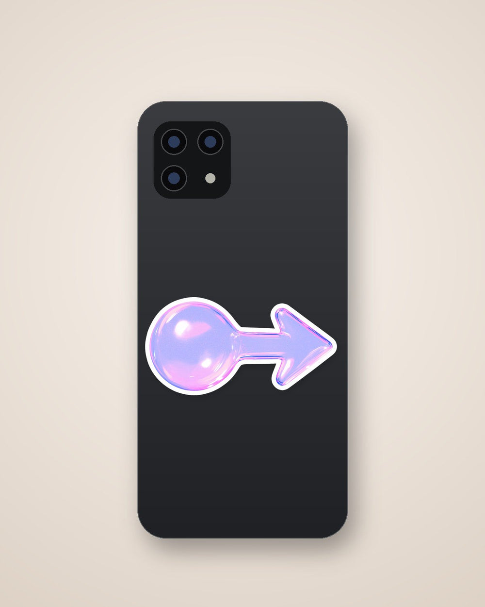 Bubblegum Arrow Glossy Aesthetic Sticker