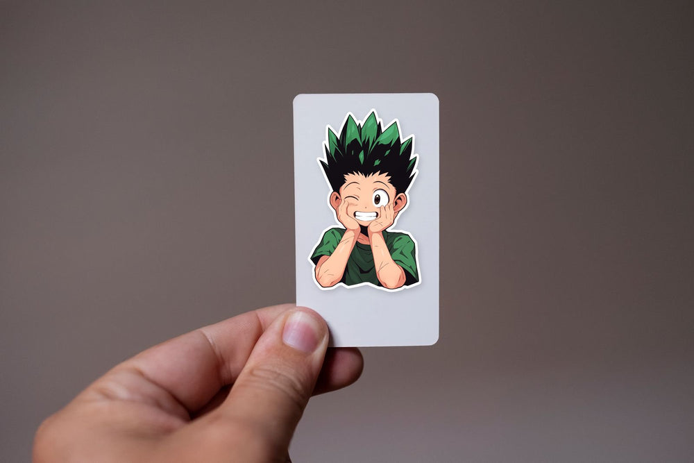 Smiling Gon Freecss Holding Head with Hands Sticker