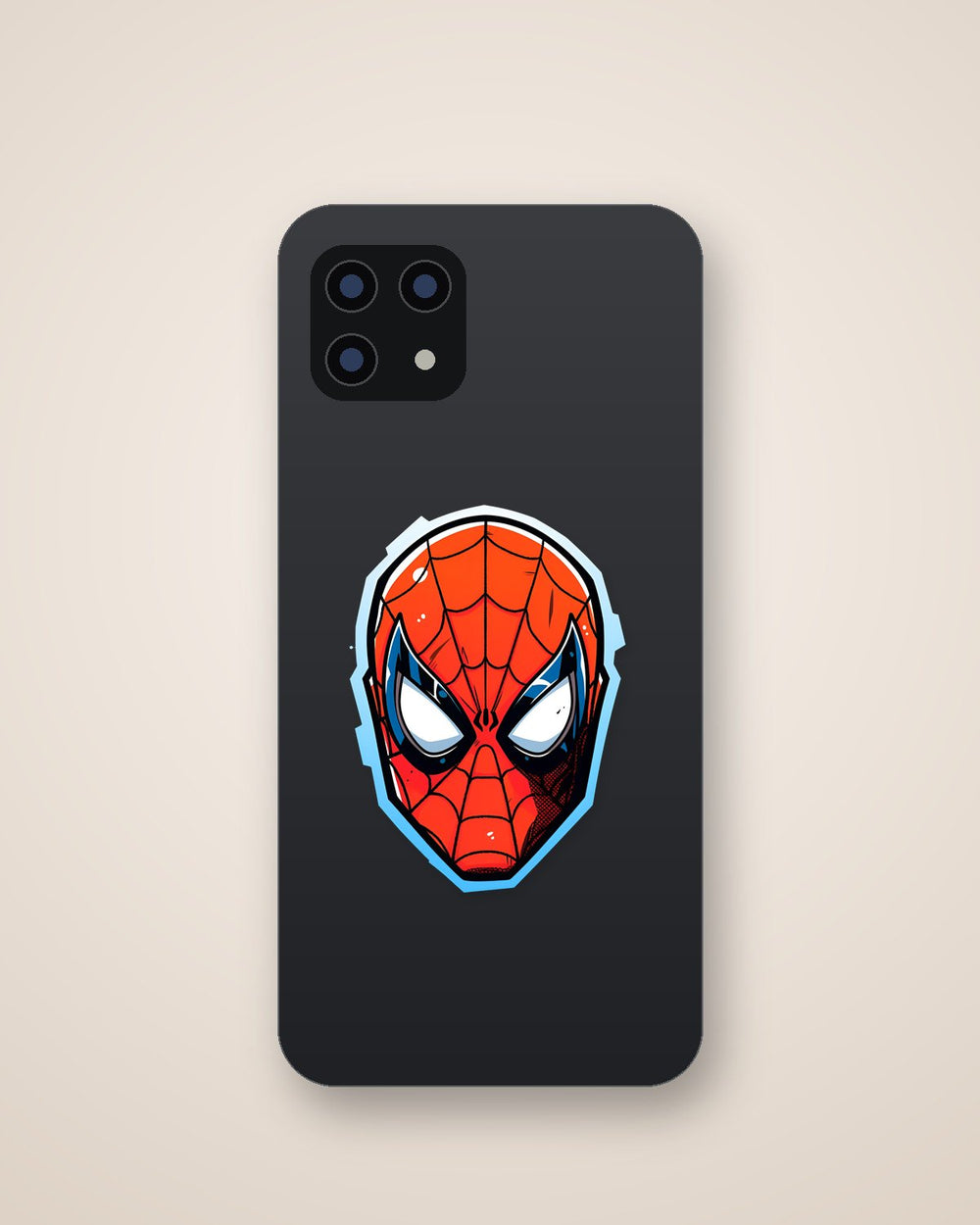 Spider-Man Head Blue Stroke Sticker