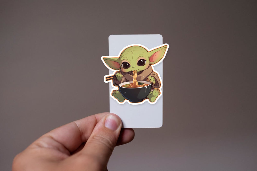 Cute Baby Yoda Ramen Noodles Sticker