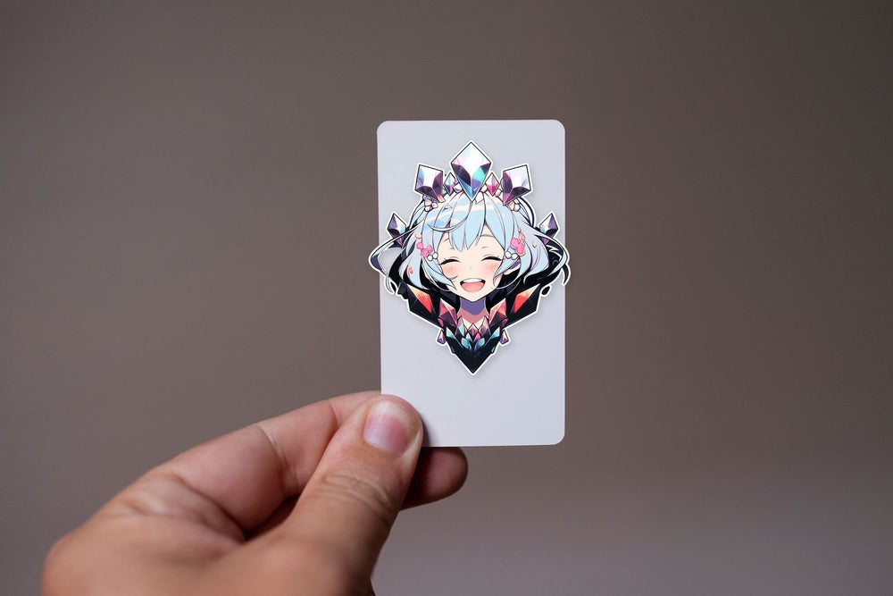 Cute Anime Girl Gems Aesthetic Sticker