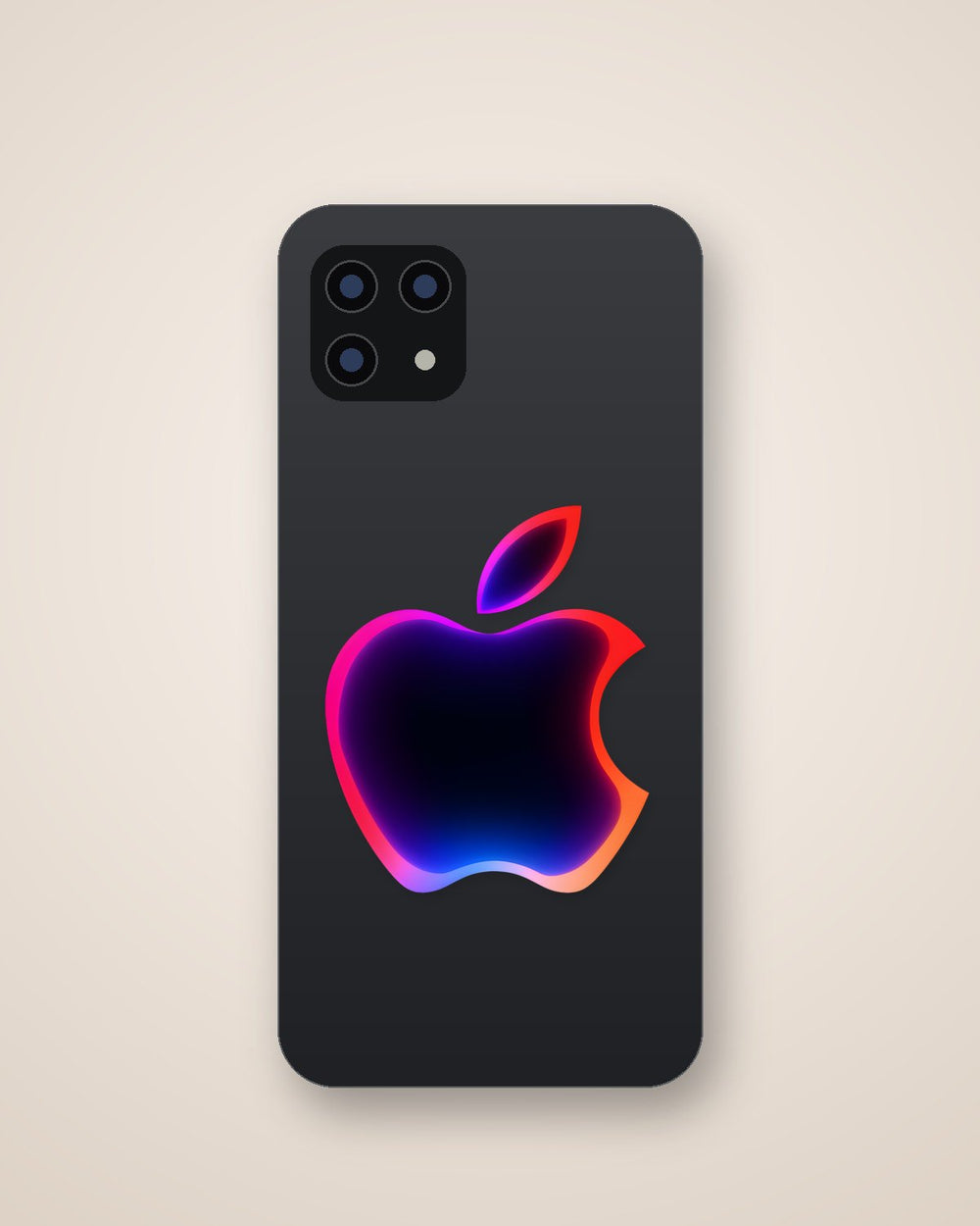 Dark Blue Apple Logo with Red Sticker