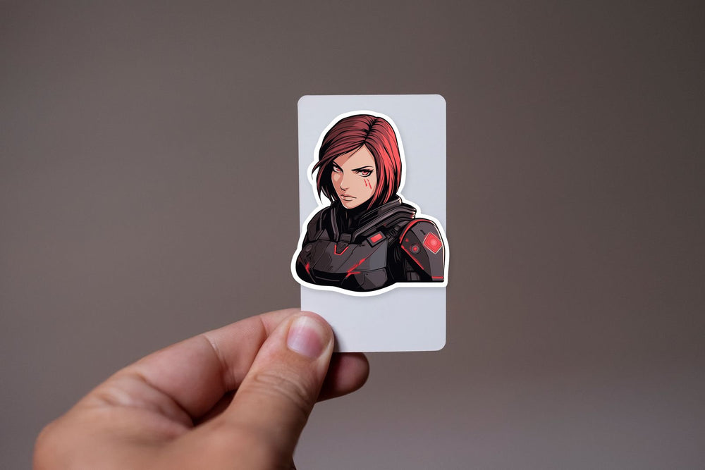 Commander Girl with Red Eyes Sticker