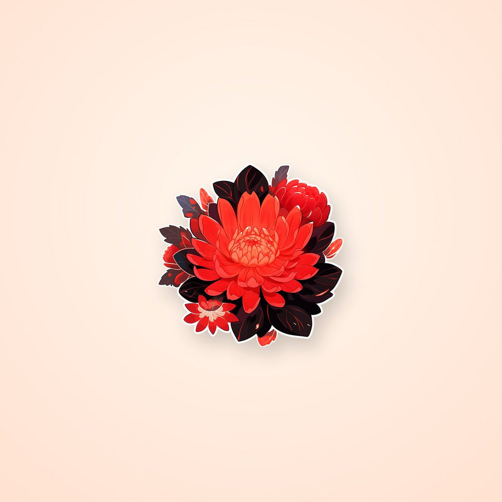 Red Tropical Flower Sticker