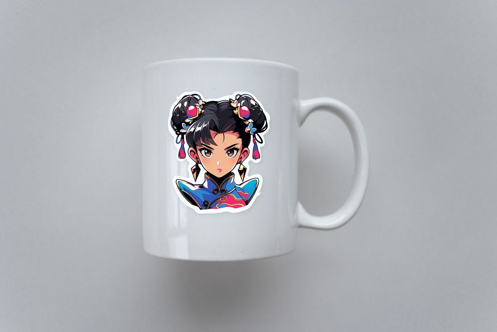 Anime Girl with a Serious Look Sticker
