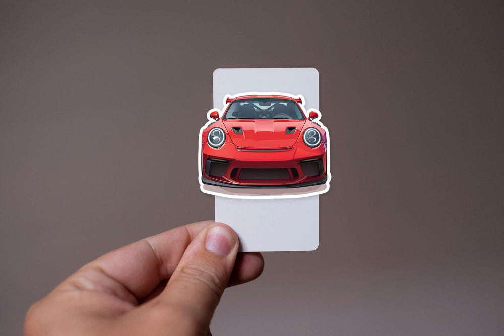 Red Porsche Sports Car Sticker