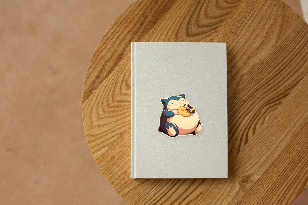 Cute Snorlax and Pikachu Sleeping Sticker