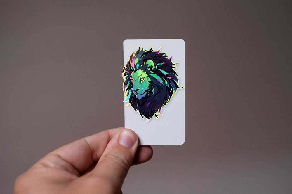 Colorful Lion Head Art Sticker