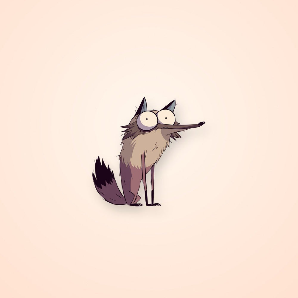 Funny Wolf Cartoon Sticker