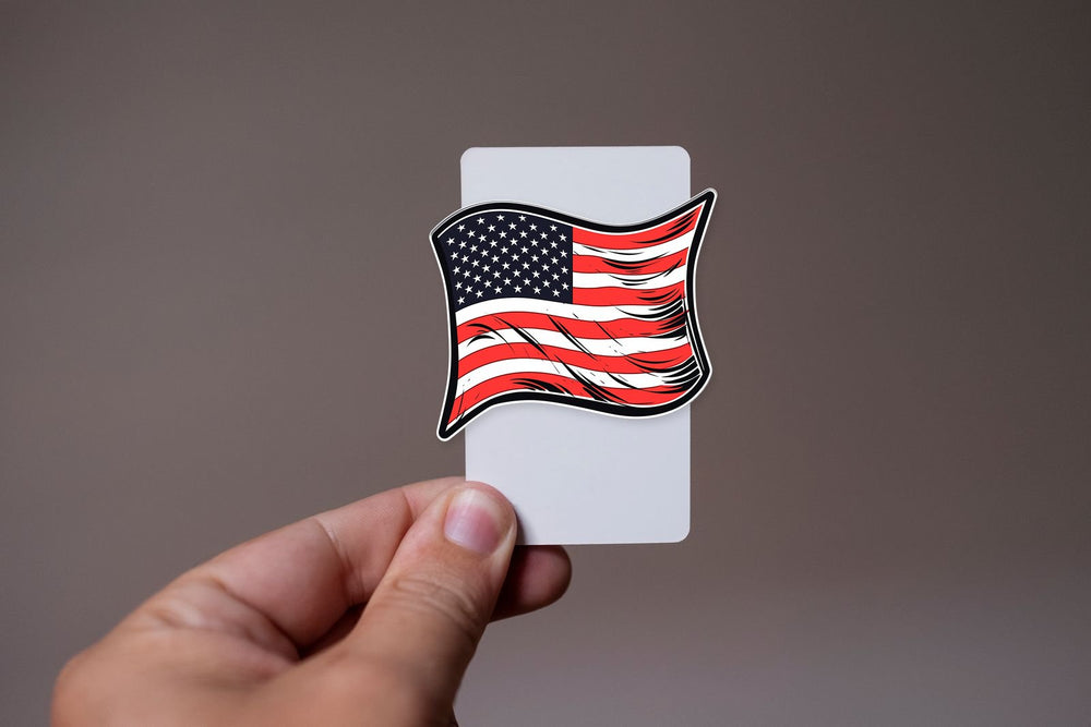 Wavy USA Flag Sticker