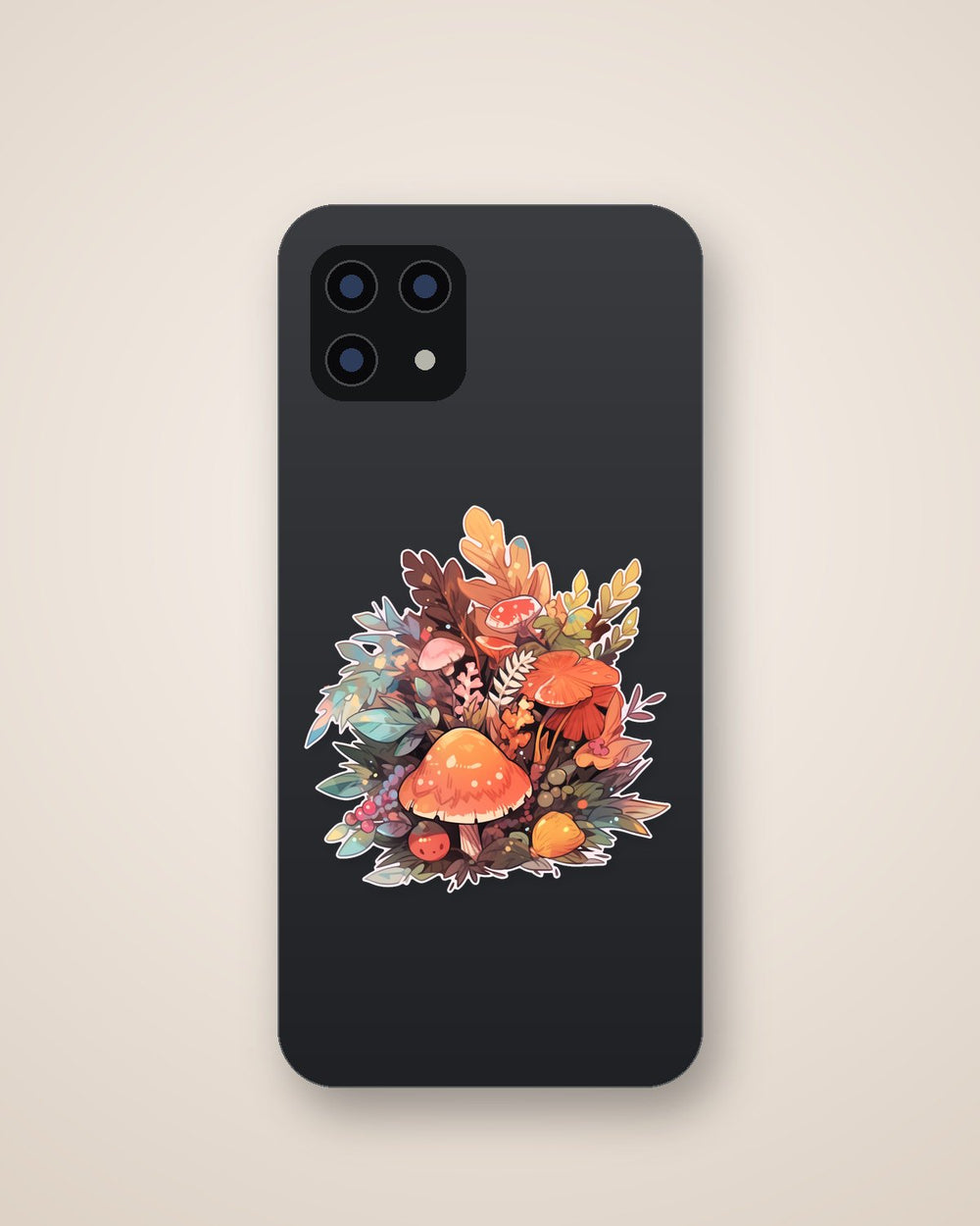 Autumn Leaves and Mushrooms Composition Sticker