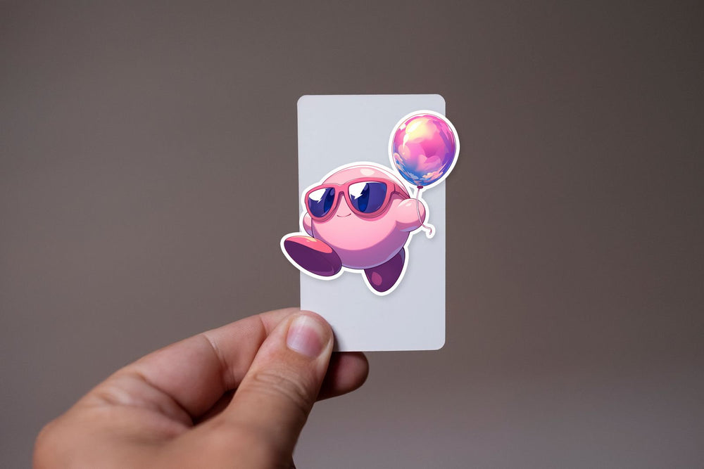 Kirby Sunglasses Balloon Sticker