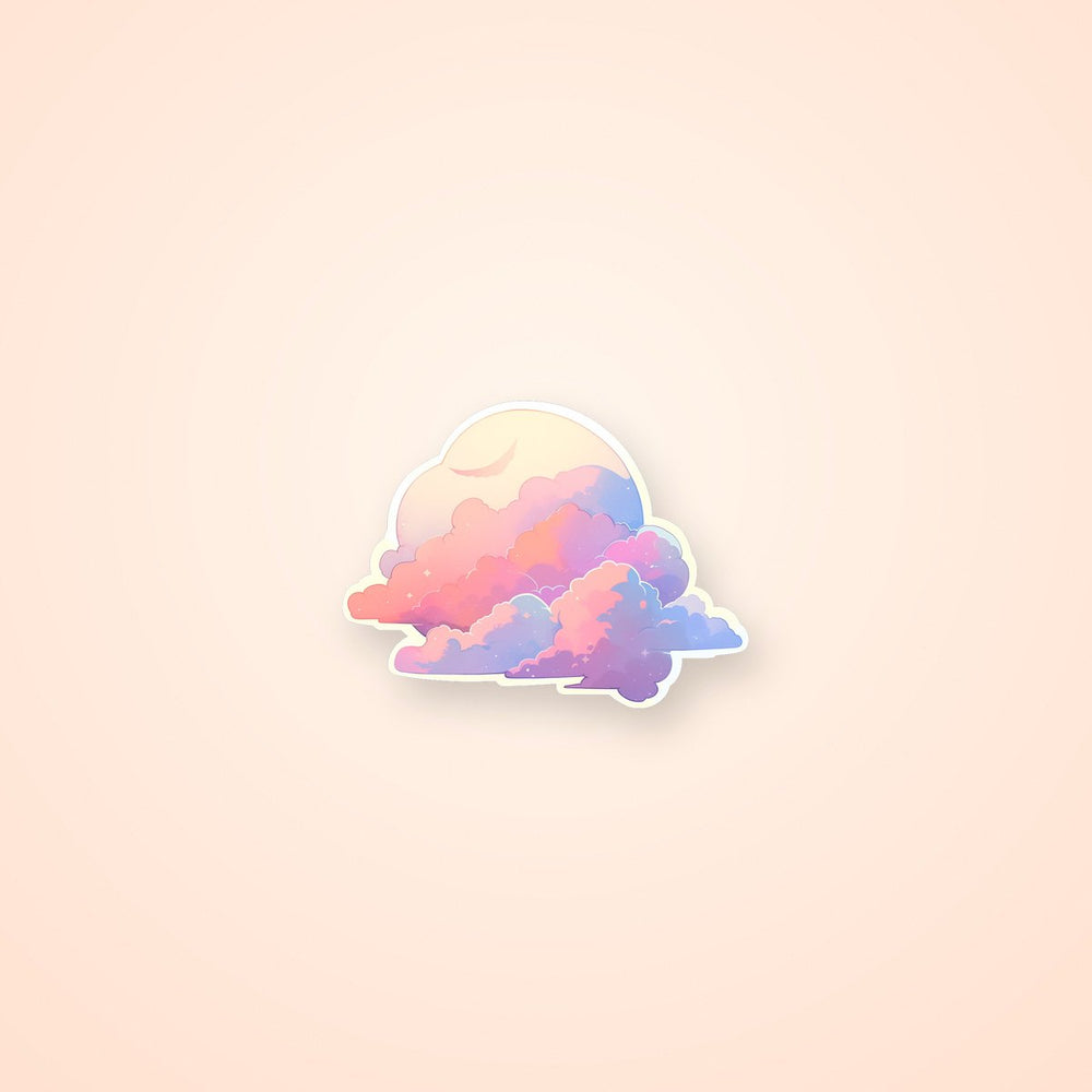 Aesthetic Raspberry Clouds Sticker