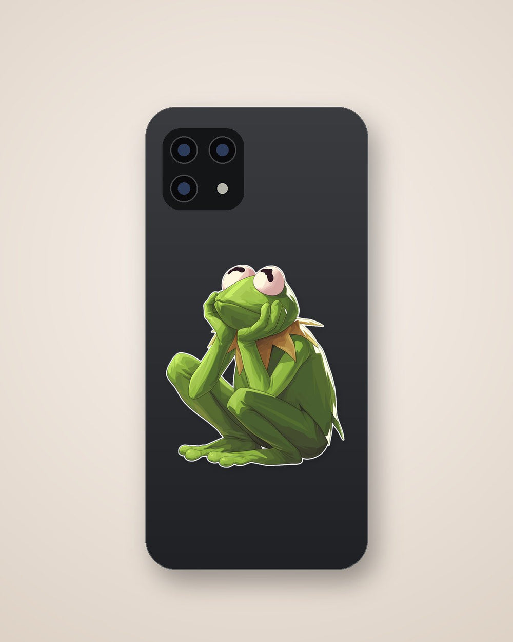 Kermit Frog Contemplating Meme Sticker