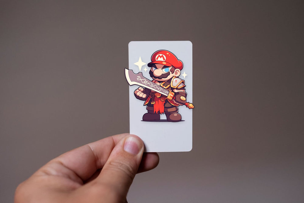 Mario Warrior Kratos Sword Sticker