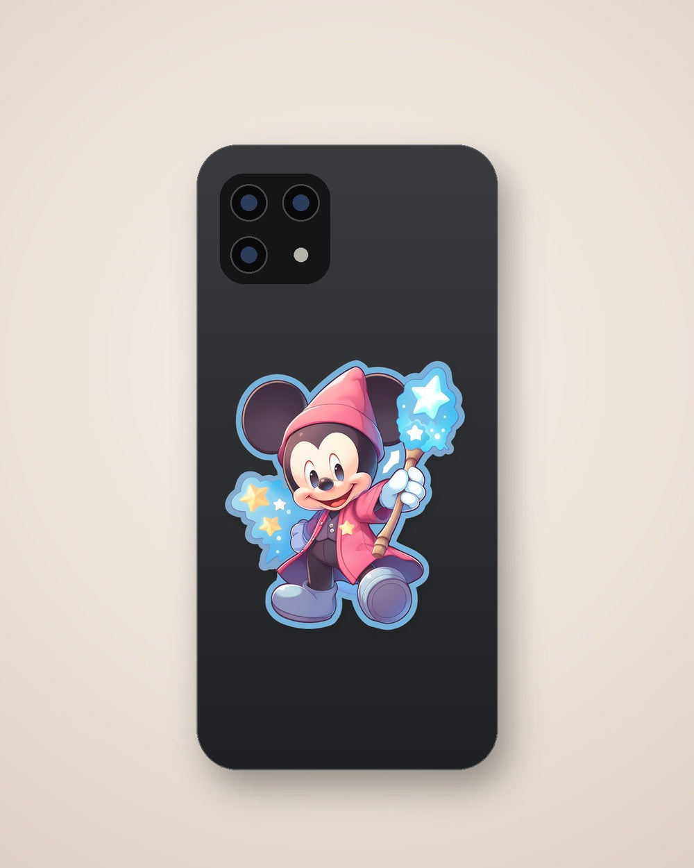 Mickey Mouse with Magic Wand Blue Stroke Sticker
